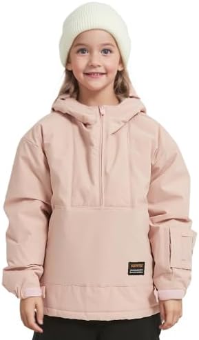 North Peak Kid Pullover Anorak Hooded Ski Jacket Waterproof Windproof Snowboard Jackets Winter Coat