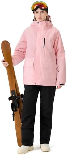 Women's Ski Jackets and Pants Set Waterproof Insulated Snowsuit Winter Warm Skisuit Fashion Snowboarding Snow Coat