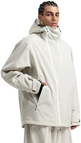 GSOU SNOW Mens Womens Baggy Snowboard Jacket Asym-Zip Ski Jacket