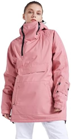 Womens Ski Snow Anorak Jacket Waterproof Windproof Warm Snowboarding Winter Coat with Hood