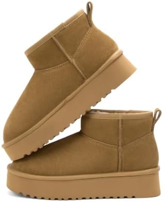 OXSTAR Winter Snow Boots for Women Cozy Plush Line Suede Boot
