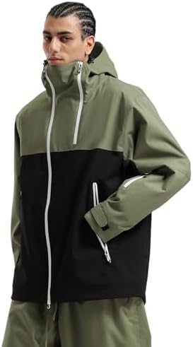 GSOU SNOW Mens Womens Baggy Snowboard Jacket Asym-Zip Ski Jacket