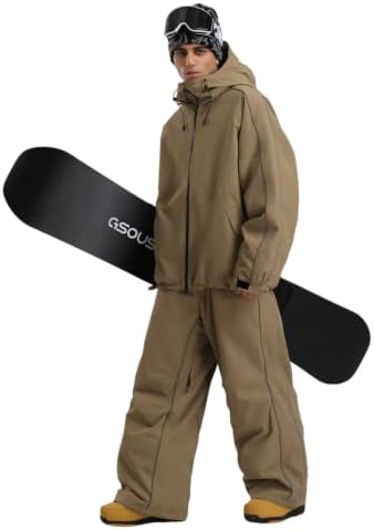 GSOU SNOW Mens Womens Baggy Snowboard Jacket Ski Coat Insulated