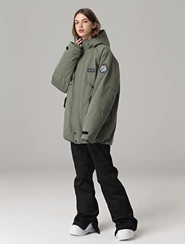 SEARIPE Womens Ski Jacket Mens Snow Jacket Waterproof Winter Snow Coat Couples Pullover Snowboard Hooded