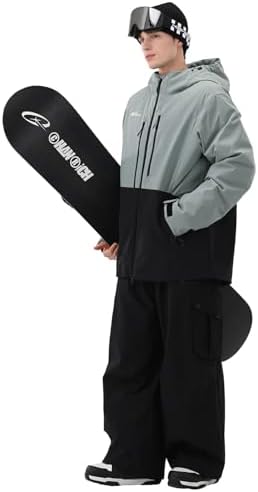 Mens Snowboard Jacket 3L Baggy Ski Coat with Hood