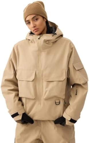 GSOU SNOW Womens Mens Snowboard Jacket Baggy Ski Snow Jacket Coat