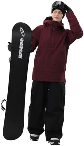 Womens Snowboard Jacket 3L Baggy Anorak Ski Pullover Hoodie
