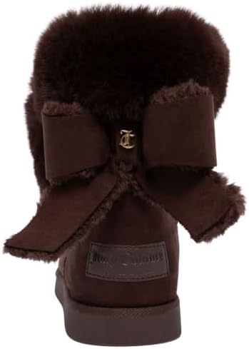 Juicy Couture Women's Slip On Winter Snow Boots Warm & Insulated Fur Lining Comfortable Fashion Booties