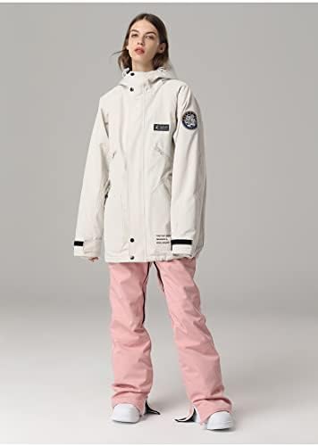 SEARIPE Womens Ski Jacket Mens Snow Jacket Waterproof Winter Snow Coat Couples Pullover Snowboard Hooded