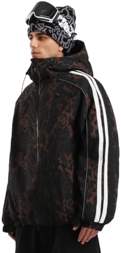 GSOU SNOW Mens Snowboard Jacket Baggy Women Ski Jacket Snow Hooded Coat