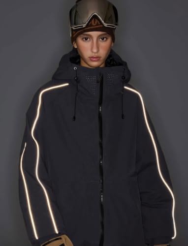 GSOU SNOW Mens Womens Baggy Snowboard Jacket Ski Coat Insulated