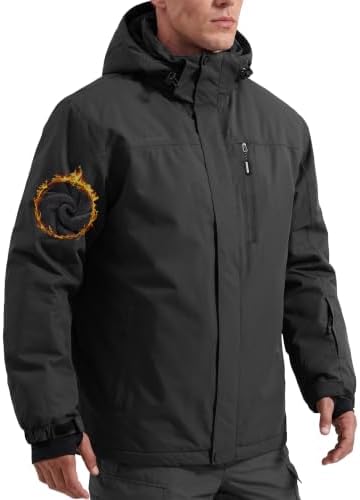FREE SOLDIER Men's Winter Ski Snow Jacket Warm Fleece Lined Coats