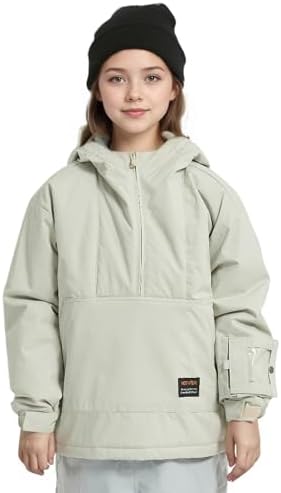 North Peak Kid Pullover Anorak Hooded Ski Jacket Waterproof Windproof Snowboard Jackets Winter Coat