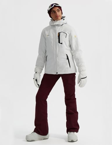 GEMYSE Women's Waterproof Ski Jacket Warm Winter Coat with Detachable Hood