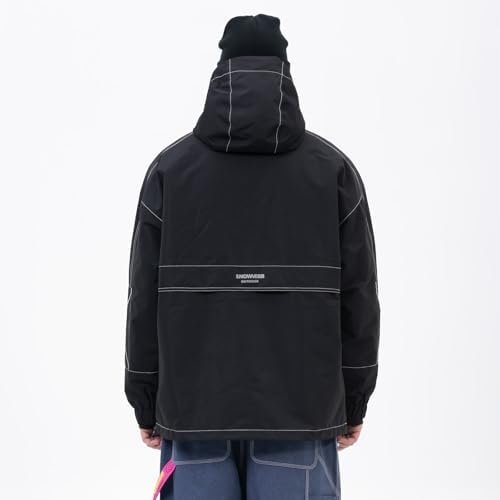 SNOWVERB Baggy Snowboard Hooded Jacket Ski Snow Cargo Coat for Mens Womens