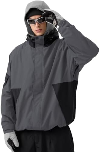GSOU SNOW Mens Womens Baggy Snowboard Jacket Hoodie Shell 20K Waterproof