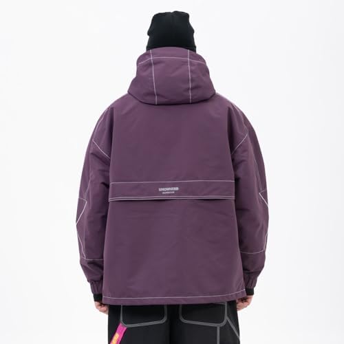 SNOWVERB Baggy Snowboard Hooded Jacket Ski Snow Cargo Coat for Mens Womens