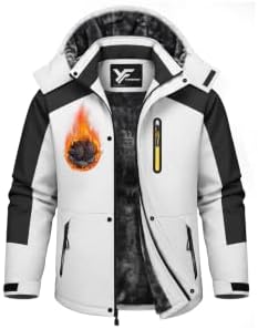Yufawow Men Winter Jacket Skiing Jacket Insulated Fleece Lined Waterproof Windbreaker for Snowboard Hiking Camping ATV Outdoor Work