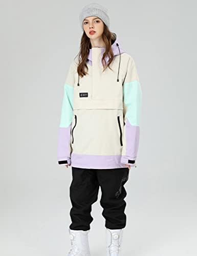 SEARIPE Womens Ski Jacket Mens Snow Jacket Waterproof Winter Snow Coat Couples Pullover Snowboard Hooded