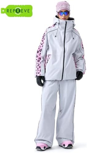 GSOU SNOW Womens Ski Jacket Baggy Snowboard Jacket Snow Coat Insulated