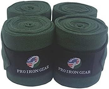 Horse Fleece Wraps Bandages/Polo Wraps/Stable Wraps Equestrian Leg Wraps Set of 4 Equestrian Boot Protection (Dark Green)