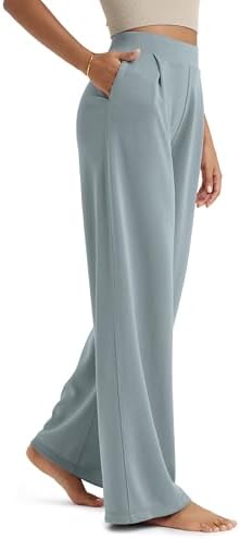 ODODOS Modal Soft Wide Leg Pants for Women High Waist Casual Relaxed Pants with Pockets-27/29"/ 31" Inseam