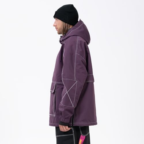 SNOWVERB Baggy Snowboard Hooded Jacket Ski Snow Cargo Coat for Mens Womens