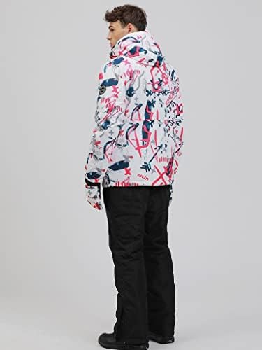 Men's Jacket and Pants Set Insulated Waterproof Waterproof Snowboard Snowsuits for Snow Sport