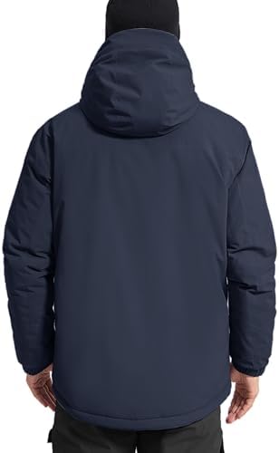 FREE SOLDIER Men's Warm Winter Fleece Lined Ski Snow Jacket with Hood