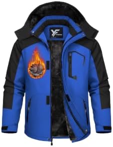 Yufawow Men Winter Jacket Skiing Jacket Insulated Fleece Lined Waterproof Windbreaker for Snowboard Hiking Camping ATV Outdoor Work