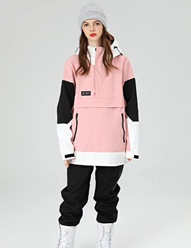 SEARIPE Womens Ski Jacket Mens Snow Jacket Waterproof Winter Snow Coat Couples Pullover Snowboard Hooded
