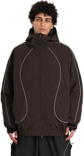 GSOU SNOW Ski Jacket Womens Men Baggy Snowboard Jacket 20K Waterproof