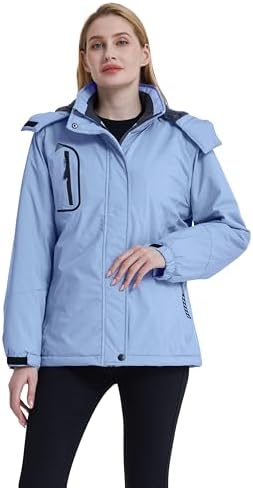 Women's Ski Jacket Waterproof Windproof Warm Hooded Winter Coat Snow