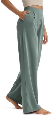 ODODOS Modal Soft Wide Leg Pants for Women High Waist Casual Relaxed Pants with Pockets-27/29"/ 31" Inseam