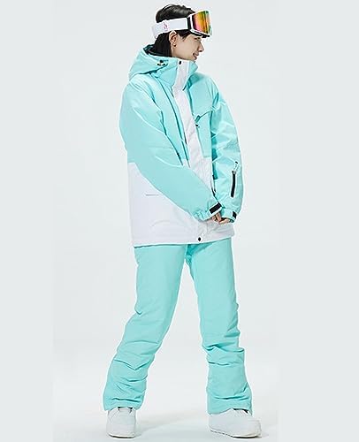 Women's Ski Jackets and Pants Set Waterproof Insulated Snowsuit Winter Warm Skisuit Fashion Snowboarding Snow Coat