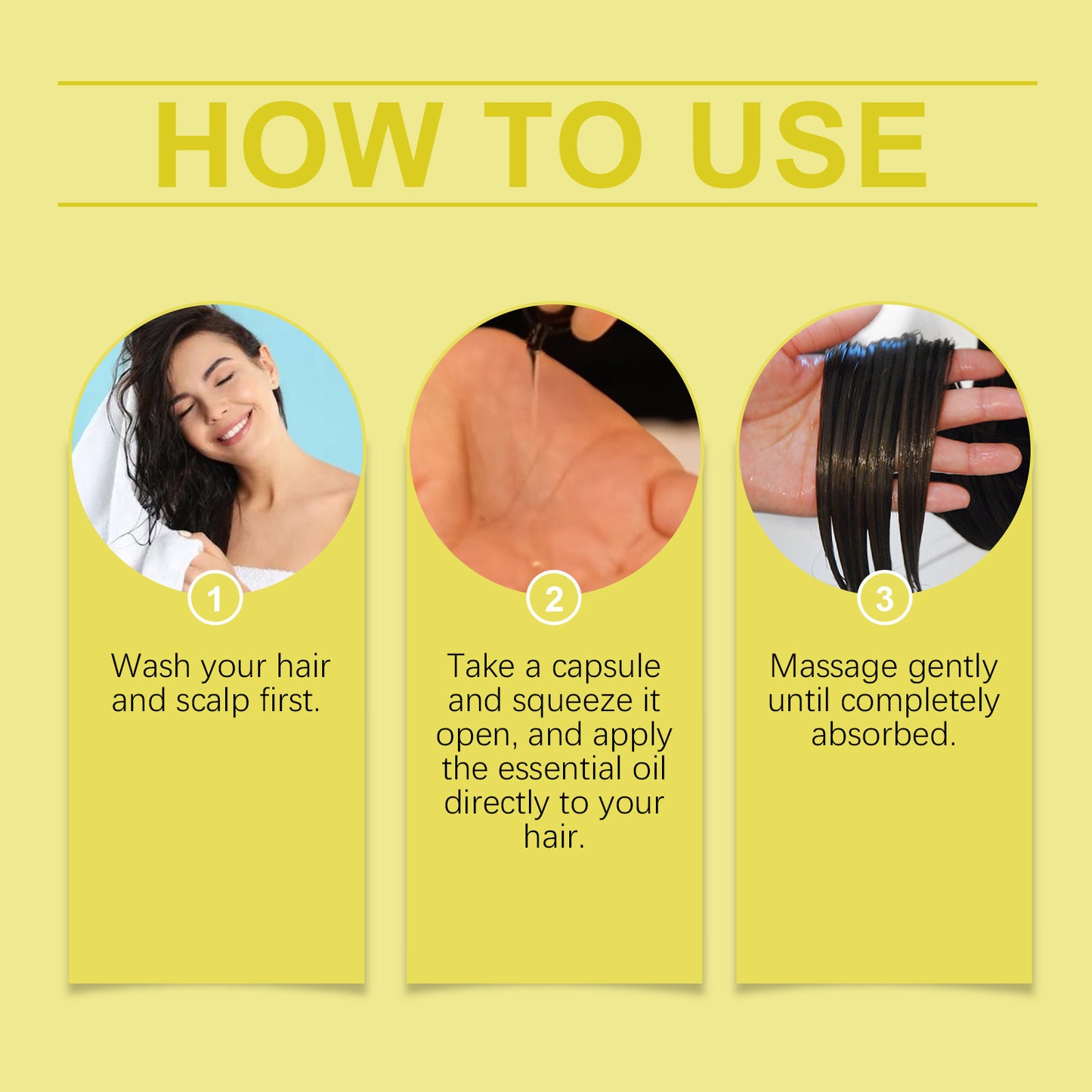 EELHOE ヘアオイルカプセル 頭皮ケア用、乾燥して縮れた髪を改善、やさしく保湿するヘアオイル