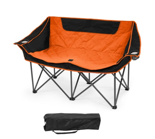 Outdoor Camping Chair, Oversized Recliner With Armrests, Cup Holder And Carrying Bag, Outdoor Heavy Duty Folding Chair