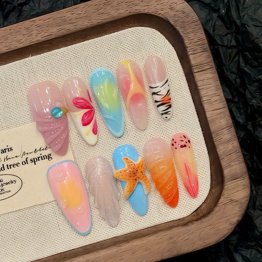 Three-dimensional Starfish Island Vacation Style Wear Nail Tip