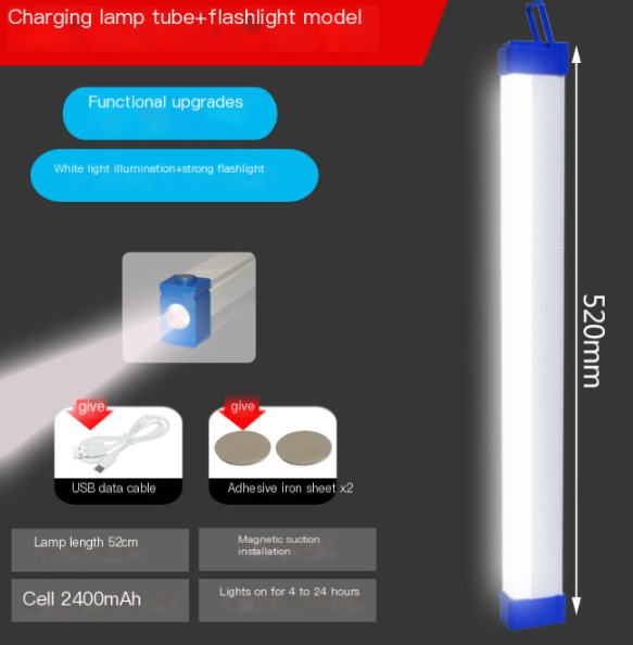 LED Rechargeable Magnetic Emergency Light Tube