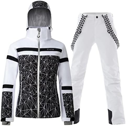 Women's Ski Jackets and Pants Set Windproof Waterproof Insulated Snowsuit Winter Warm Snowboarding Snow Coat