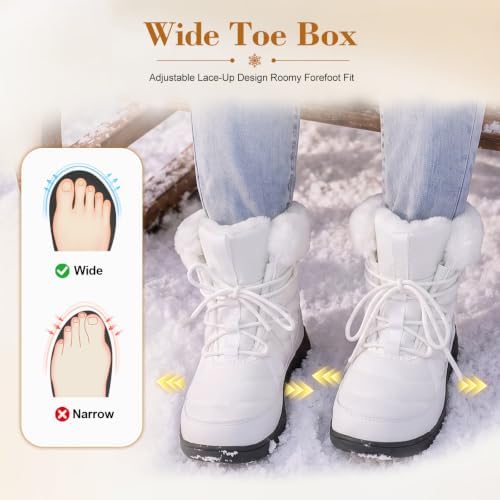 LeIsfIt Women's Winter Boots Faux Fur Lined Warm Ankle Booties