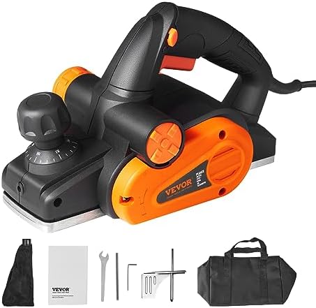 VEVOR Electric Hand Planer, 3-1/4-Inch Cut Width, 16500 RPM High-Speed Powerful Electric Handheld Planers for Woodworking, Wood Chamfer DIY, Smooth Finish Carpentry Tool, FCC-SDoC(710W)