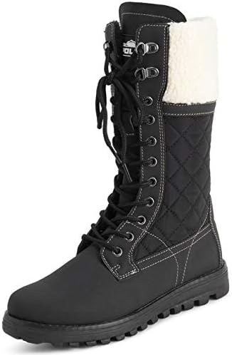 POLAR Womens Faux Fur Warm Thermal Waterproof Outdoor Walking Snow Winter Rubber Sole Calf Boots