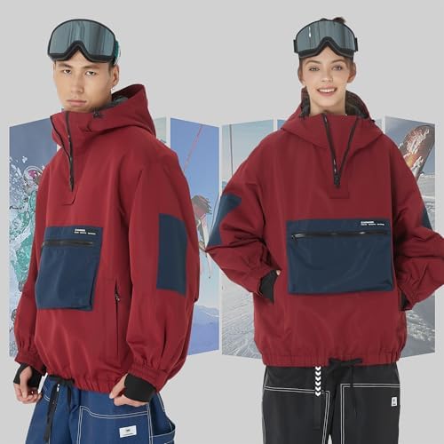 SNOWVERB Women's and Men's Baggy Ski Cargo Coats Snow Snowboard Jackets