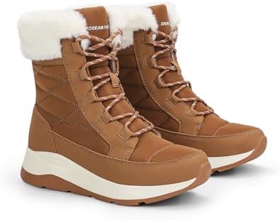 DREAM PAIRS Women's Mid Calf Warm Winter Snow Boots