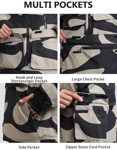 GSOU SNOW Men Snowboard Jacket Ski Snow Jacket Pullover Waterproof