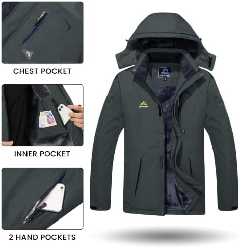 TACVASEN Men's Winter Skiing Jackets Waterproof Thermal Snowboard Coats