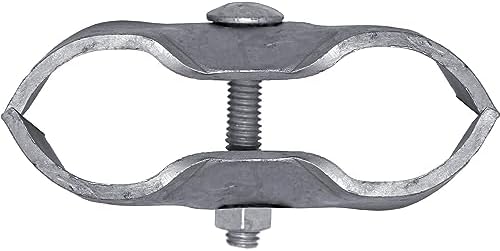 1-3/8" Galvanized Chain Link Fence Panel Clamps with Bolts & Nuts - Saddle Clamps for Dog Kennels & Temporary Fencing (8 Pack)