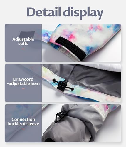 Women's 3 In 1 Waterproof Ski Jacket Windproof Snowboarding Jacket Warm Winter Snow Coat Raincoat