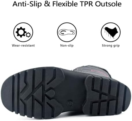 Knixmax Women's Waterproof Mid-Calf Winter Snow Boots US 6-11